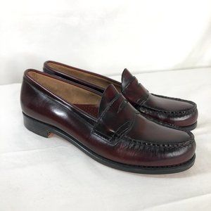 G.H. Bass Weejuns Women's Penny Loafers Burgundy Leather 8.5 AA Narrow Willa
